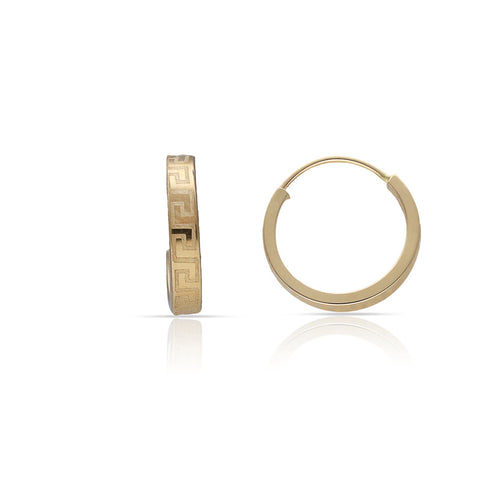 Aros Oro 18KL con Greca - 12mm