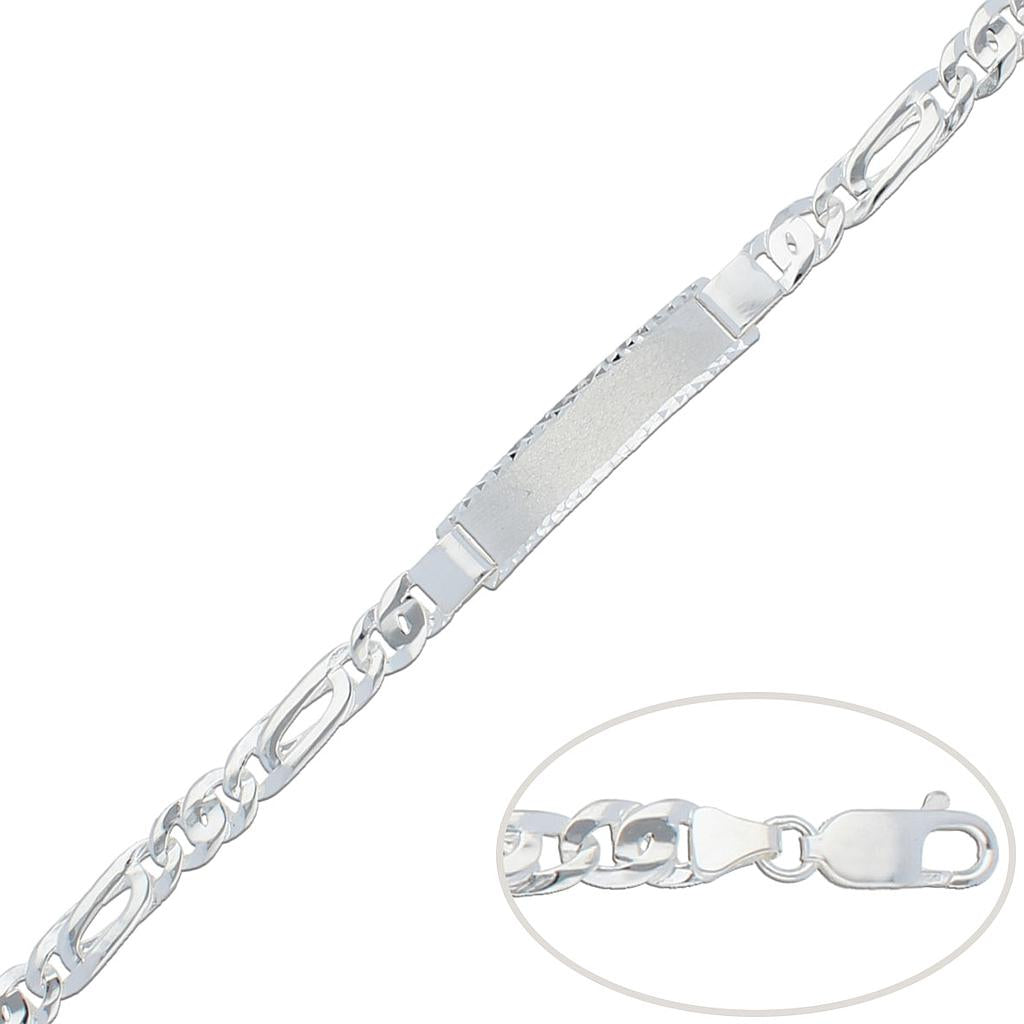 Pulsera con Placa Plata 925mm - 7mm