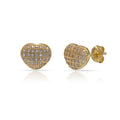 Pendientes Oro 18Kl Corazón Circonitas