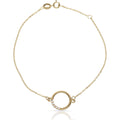 Pulsera Oro 18K Círculo con Circonitas