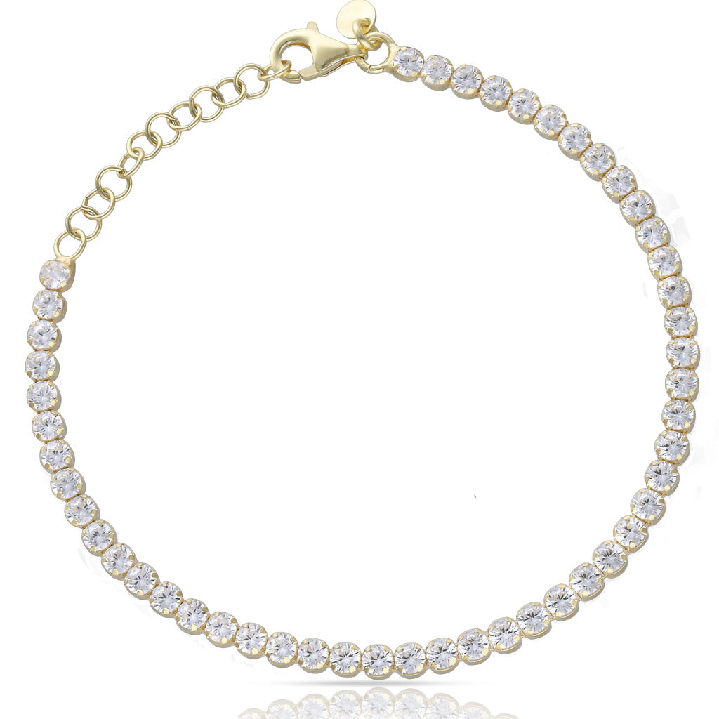 Pulsera Plata Chapada en Oro Rivière 3mm