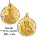 Medalla Oro 18Kl V. de las Angustias + Sagrado Corazon - 28mm