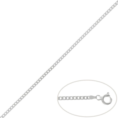 Cadena Plata 925 Barbada Maciza Plana 2mm