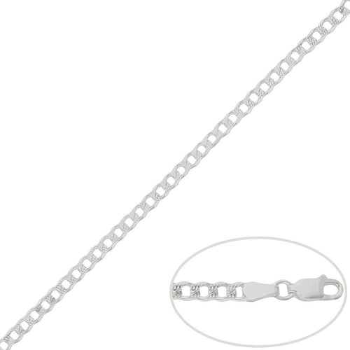 Cadena Plata 925 Barbada Tallada 4mm