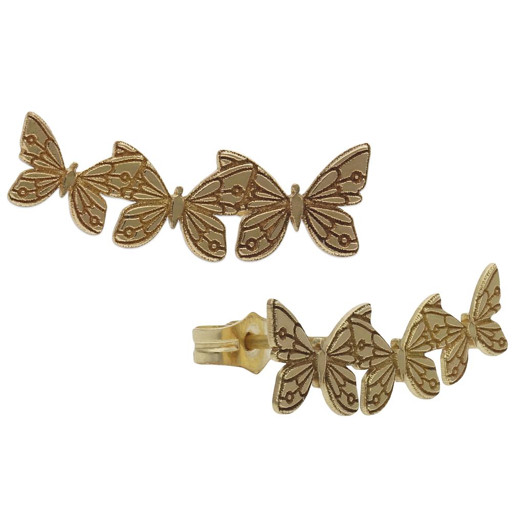 Pendientes Oro 18K Trepadores Mariposas