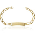 Pulsera Oro 18KL Hueca Fígaro Placa