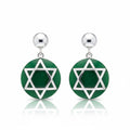 Pendientes Plata 925 Resina Verde - 16x25mm