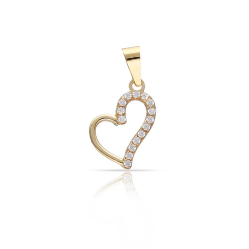 Colgante Oro 18K Corazón Circonitas