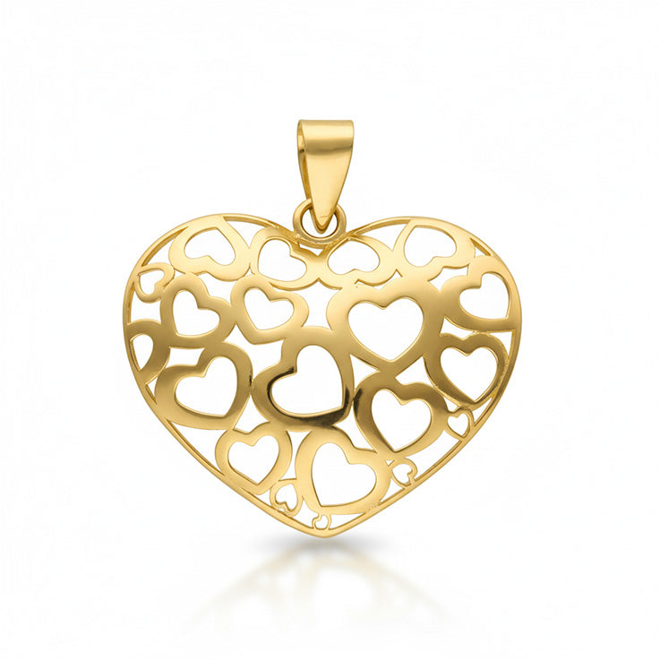 Colgante Oro 18K Corazón Calado