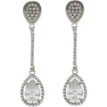 Pendientes Oro Blanco 18Kl con Circonitas - 9x39mm