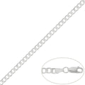 Cadena Plata 925 Barbada Maciza 3x1 - 5mm