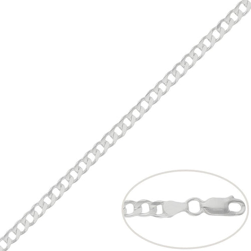Cadena Plata 925 Barbada Maciza 3x1 - 5mm