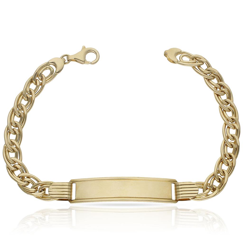 Pulsera Oro 18KL Caballero Placa