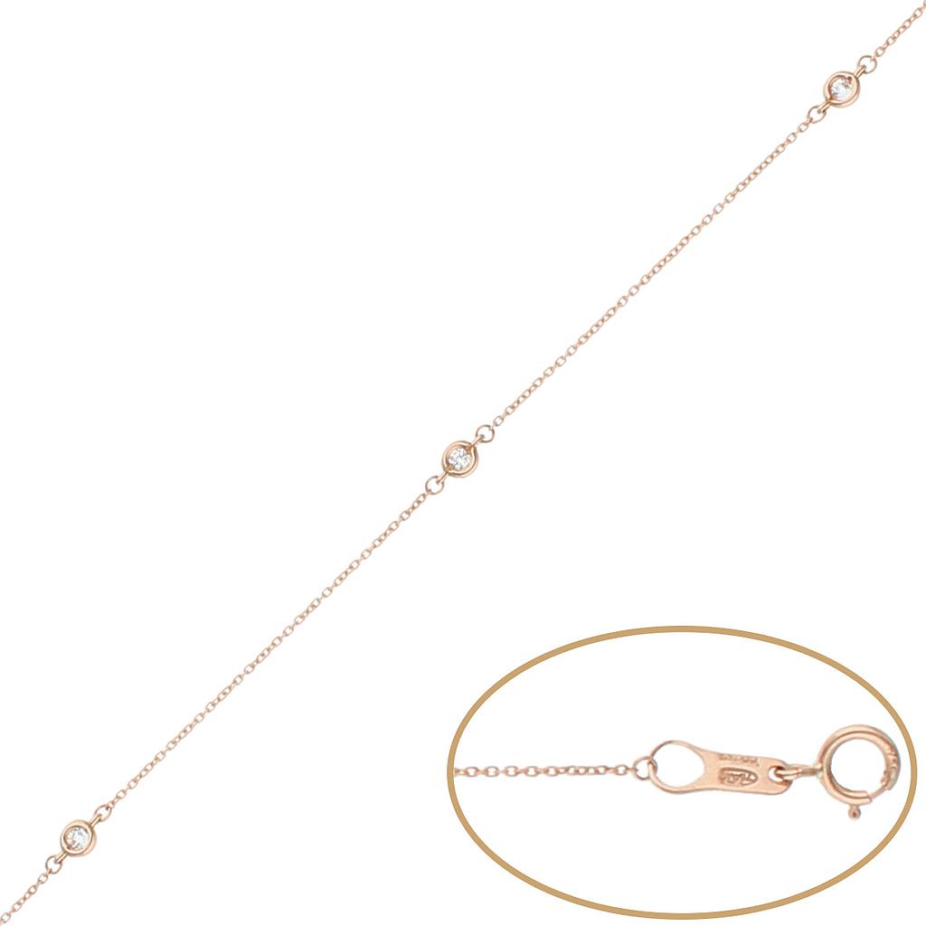 Pulsera Oro 18Kl Chatones - 3mm