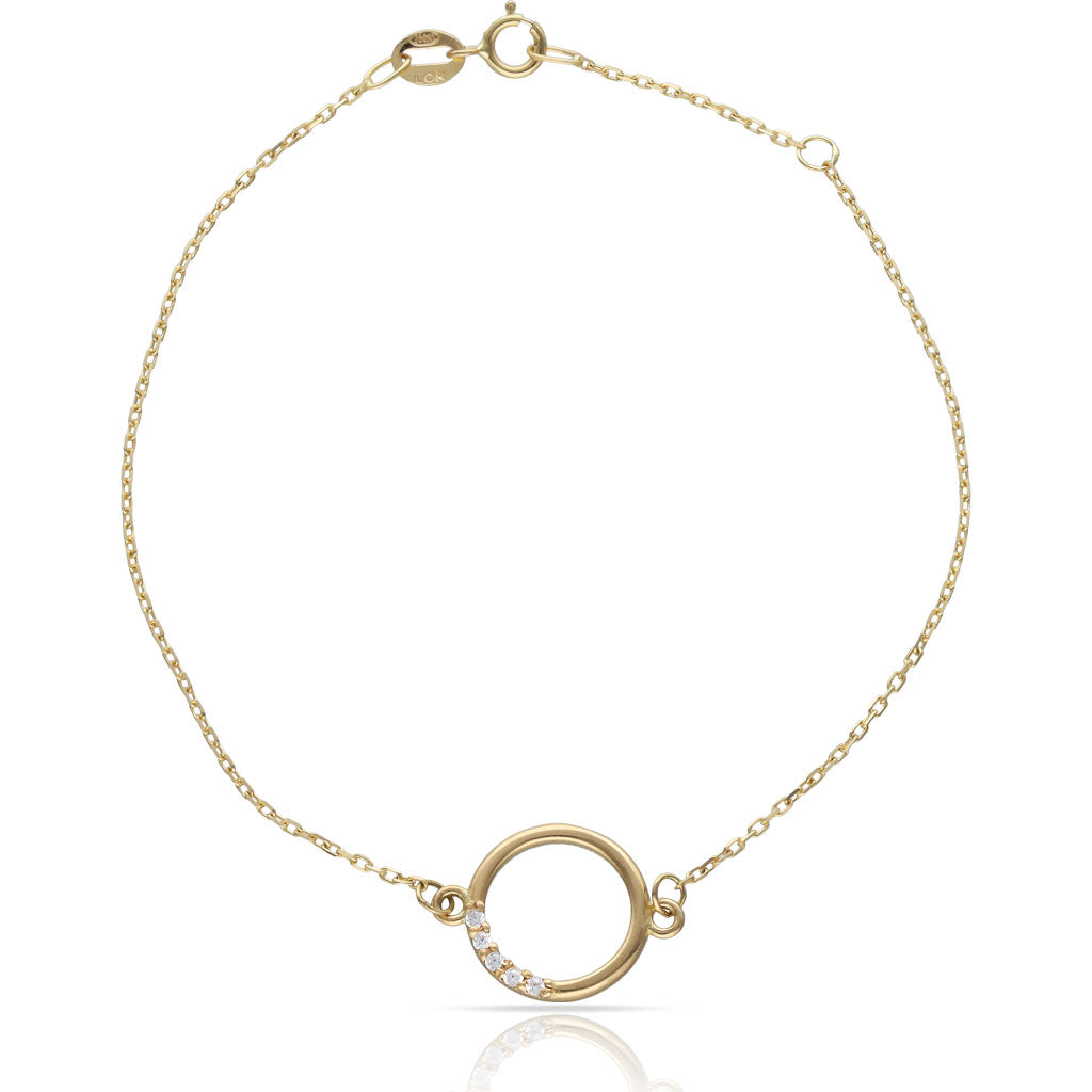 Pulsera Oro 18Kl Círculo + Circonitas
