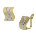 Pendientes Oro 18Kl Bicolor Circonitas 8x10mm