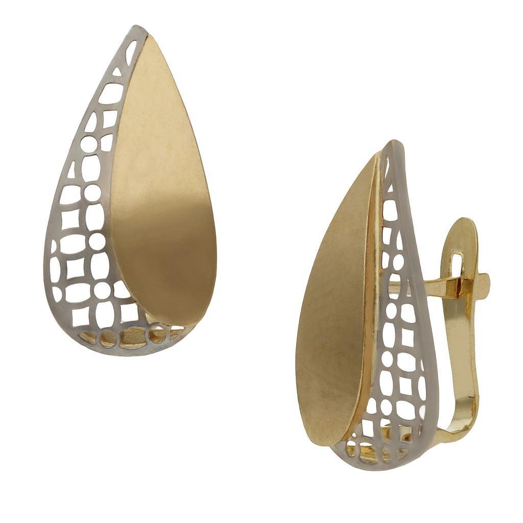 Pendientes Oro 18Kl Bicolor 9x17mm