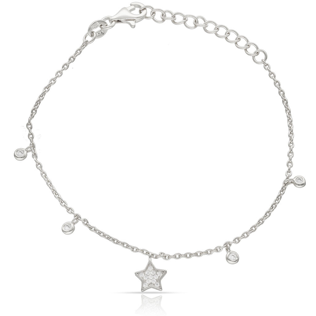Pulsera Plata 925mm Estrella + Circonitas