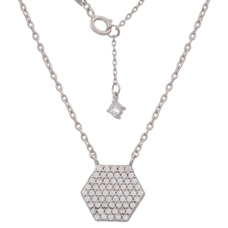 Gargantilla Oro Blanco 18Kl Hexagono
