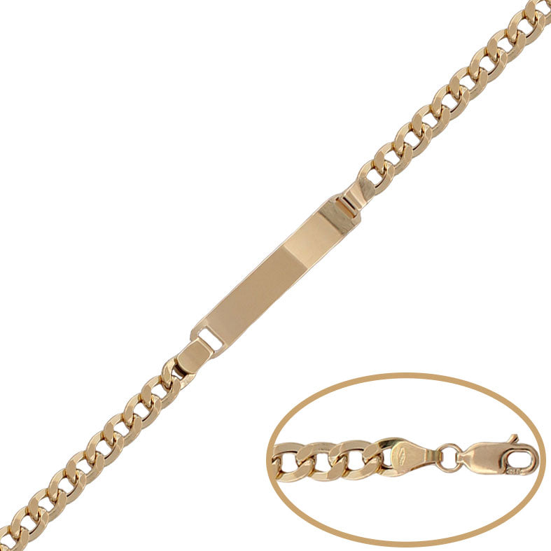 Pulsera Oro 18K Placa Barbada 5mm Hombre