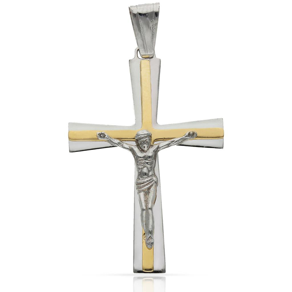 Cruz Oro 18KL Bicolor con Cristo - 22x32mm