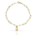 Pulsera Plata Chapada en Oro Candado