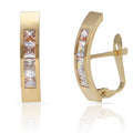 Pendientes Oro 18K Circonitas 4x18mm