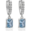 Pendientes Plata 925 Piedras Agua + Circonitas