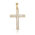 Cruz Oro 18KL con Circonitas - 14x20mm