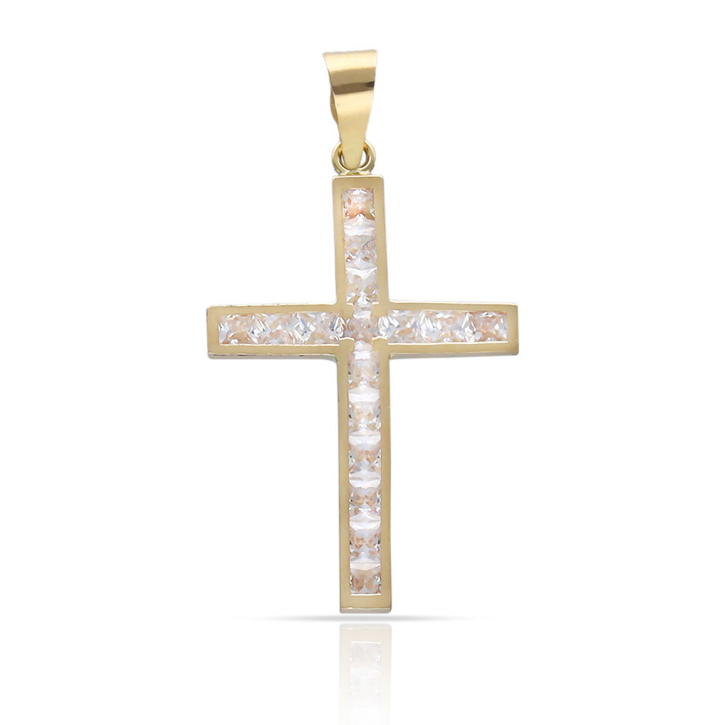 Cruz Oro 18KL con Circonitas - 14x20mm
