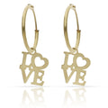 Aros Oro 18KL con Abalorio "LOVE"