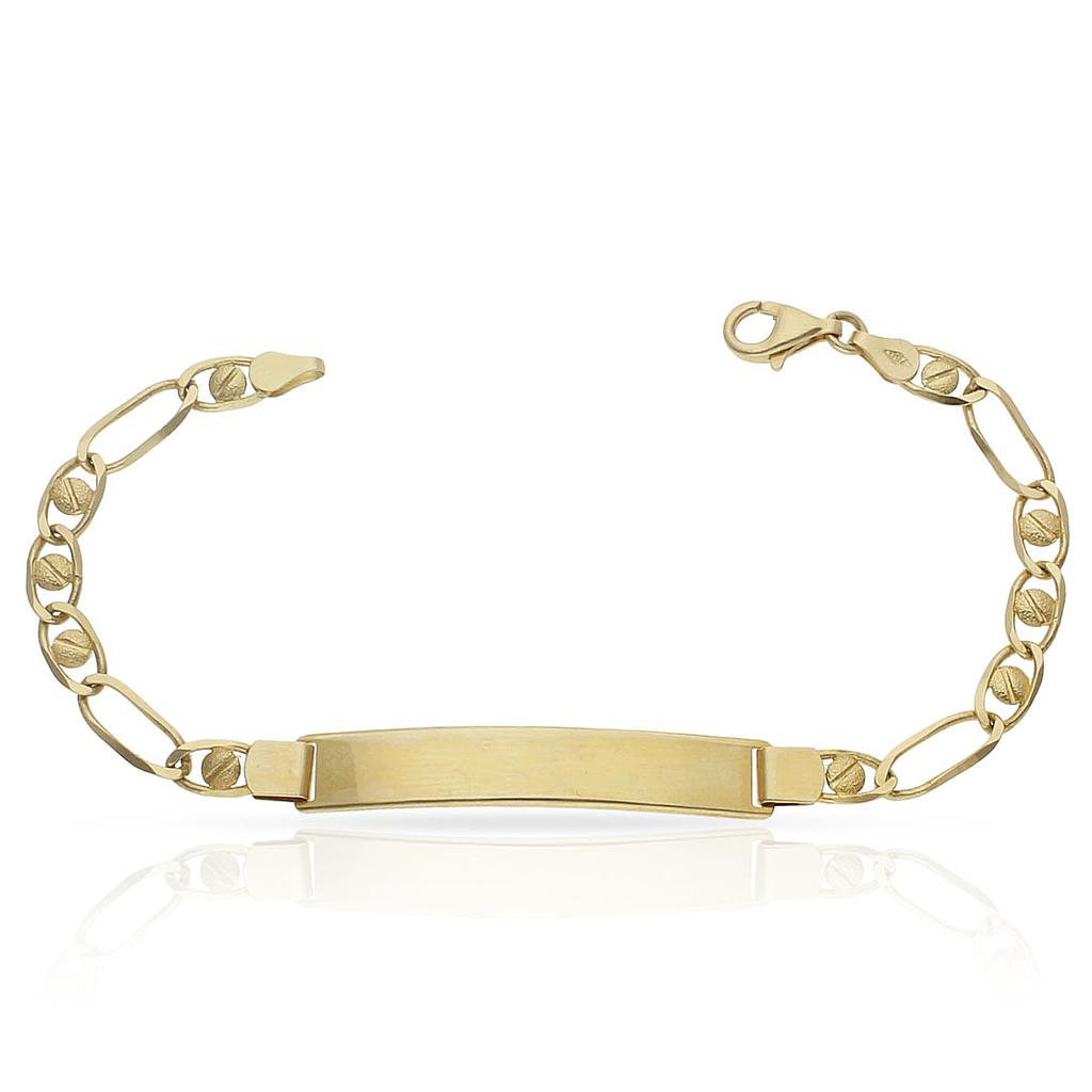 Pulsera Oro 18KL Fundida Placa
