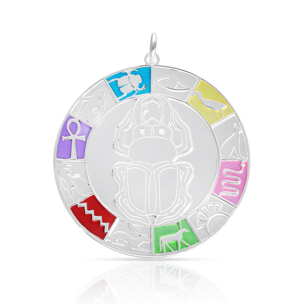 Colgante Plata 925 Escarabajo de la Suerte Egipto 30mm