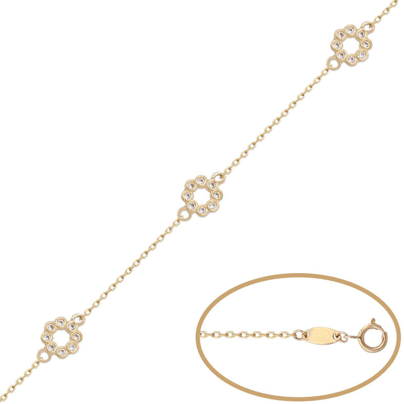 Pulsera Oro 18Kl Círculo Circonitas