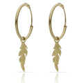 Aros Oro 18KL con Abalorio de Pluma