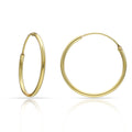 Aros Tubo Plata Chapada Oro 18mm