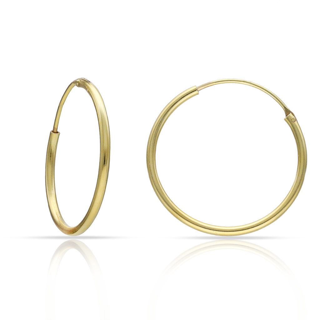 Aros Tubo Plata Chapada Oro 18mm