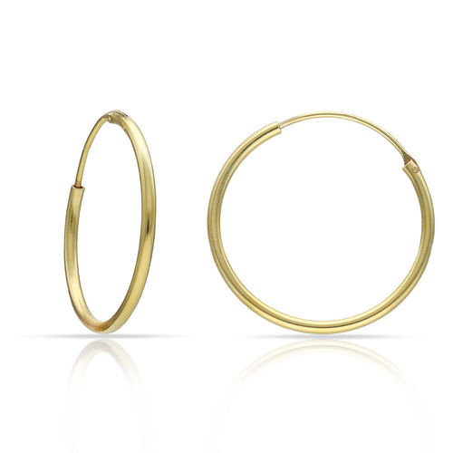 Aros Tubo Plata Chapada Oro 18mm