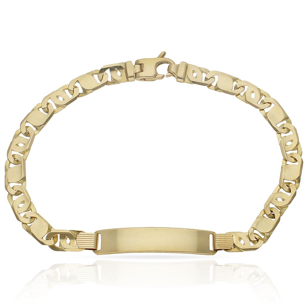 Pulsera Oro 18KL Fundida Placa