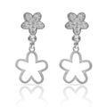 Pendientes Plata 925 Flores y Circonitas