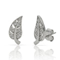 Pendientes Plata 925 Hoja Circonitas 6x14mm