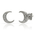 Pendientes Plata 925 Luna Circonitas 8x10mm