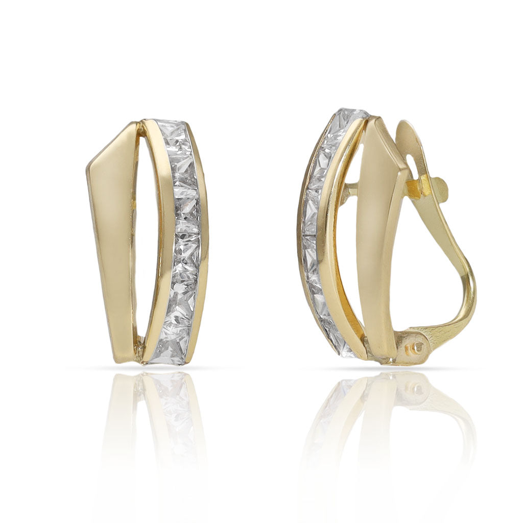 Pendientes Oro 18Kl Circonitas 7x15mm