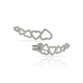 Pendientes Plata 925mm Trepadores Corazones - 5x16mm