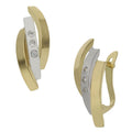 Pendientes Oro 18Kl Bicolor Circonitas 7x19mm