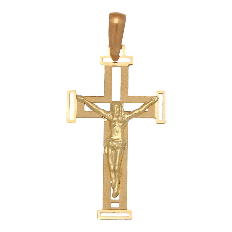 Cruz Oro 18K Calada con Cristo 16x28mm