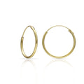 Aros Tubo Plata Chapada Oro 14mm