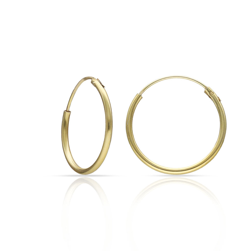 Aros Tubo Plata Chapada Oro 14mm