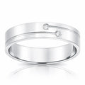 Alianza Oro Blanco 18Kl 2 Diamantes 5mm