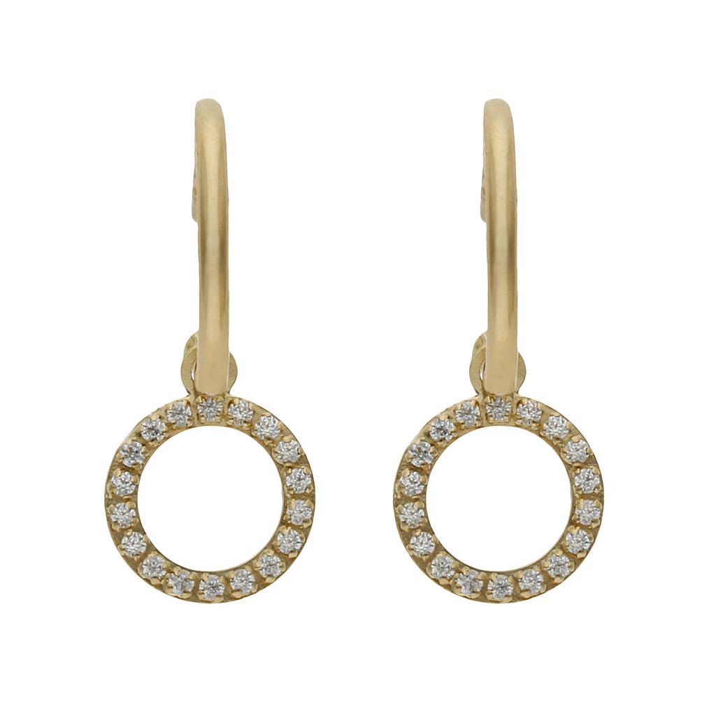 Medios Aros Oro 18KL con Círculo de Circonitas - 5,50mm